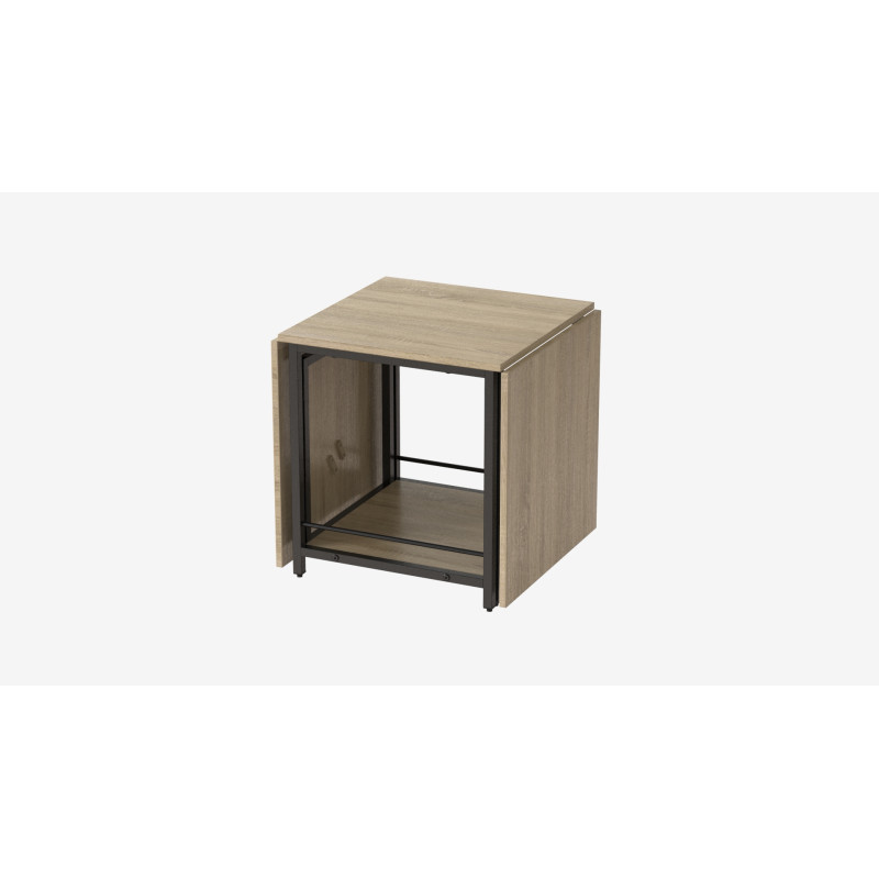 Стіл журнальний трансформер Куб Комбо Ferrum-decor 540x532x500 Чорний метал ДСП - Дуб Сонома 16 мм (FRD-105153)