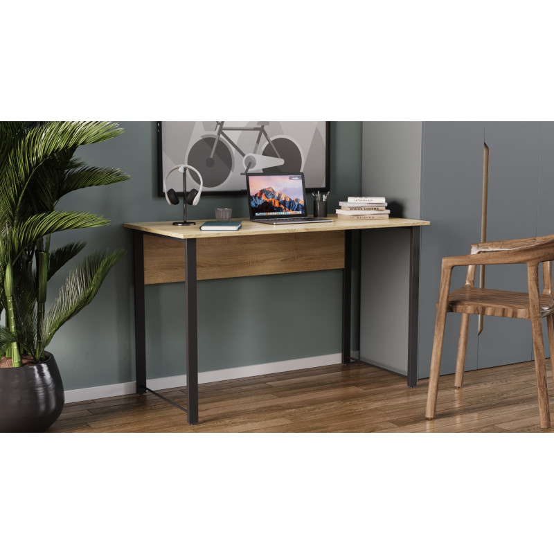 Письмовий стіл Ferrum-decor Курт 75x140x70 чорний ДСП Дуб Сонома 16мм (FRD-103943)