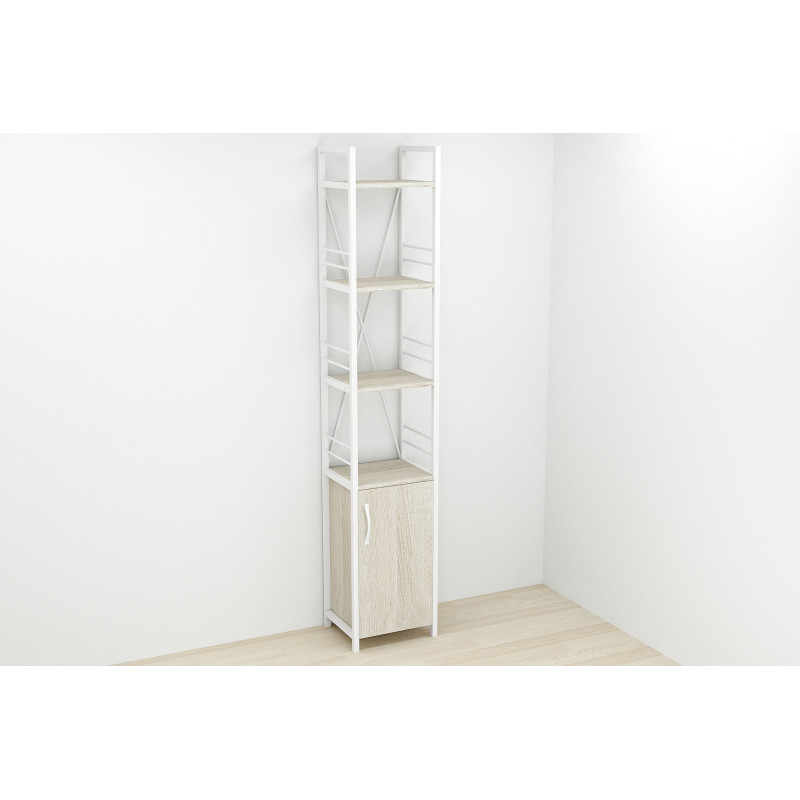 Етажерка 4/34 Ferrum-decor Серії Конект із тумбою 179x34x28 Білий ДСП Сонома (FRD-104473)