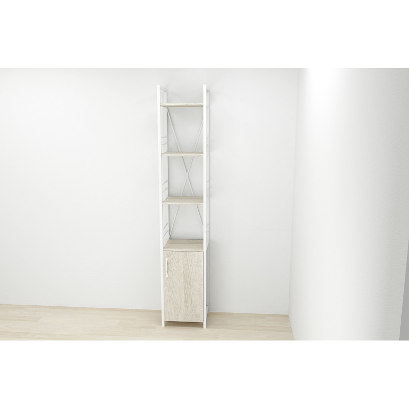 Етажерка 4/34 Ferrum-decor Серії Конект із тумбою 179x34x28 Білий ДСП Сонома (FRD-104473)