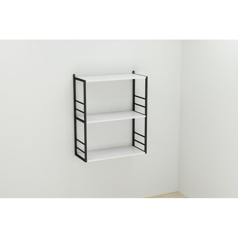 Книжкова полиця універсальна Ferrum-decor Стим 2 74x63x26 чорний ДСП Біле 16мм (FRD-104103)