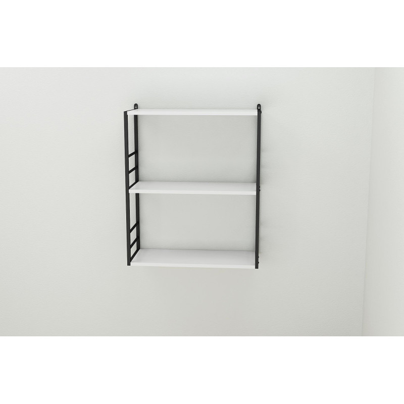 Книжкова полиця універсальна Ferrum-decor Стим 2 74x63x26 чорний ДСП Біле 16мм (FRD-104103)