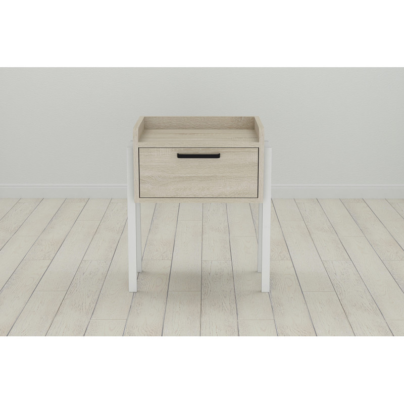 Модульна тумба Ferrum-decor Бетті 540x450x320 метал Білий ДСП Сонома 16 мм (FRD-102993)