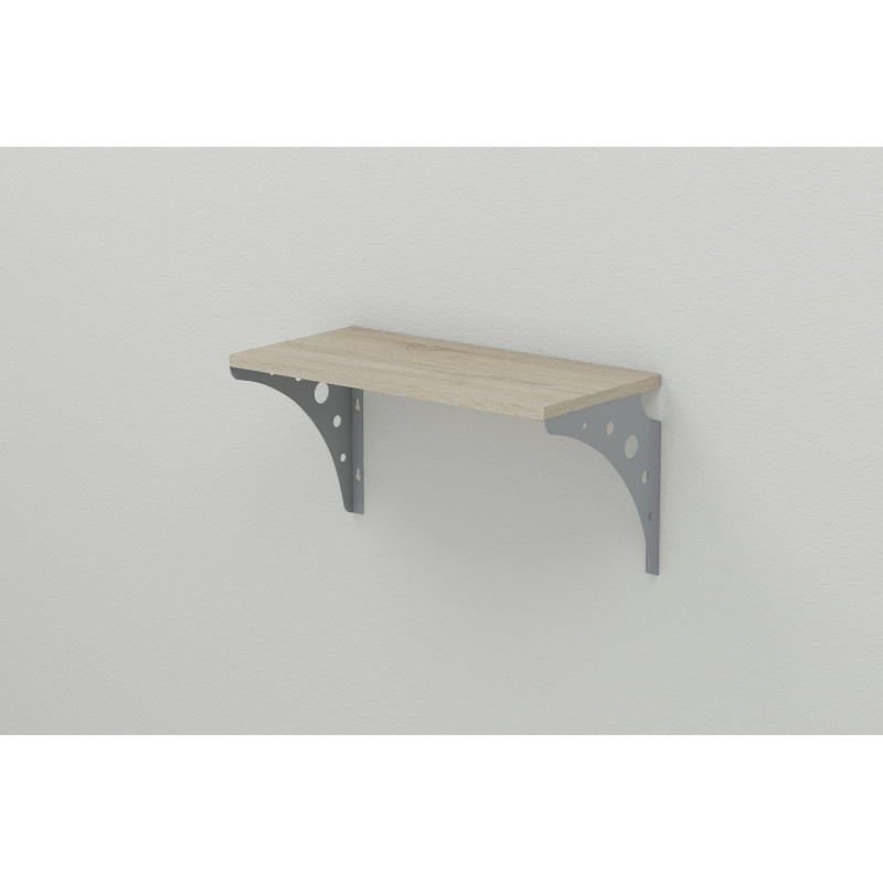Полиця настінна Ferrum-decor Ханді 2 240x700x240 метал Сірий ДСП Сонома 16 мм (FRD-102613)
