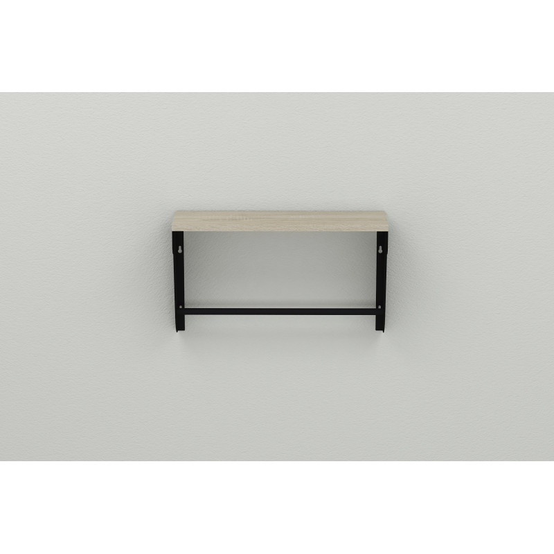 Полка настенная Ferrum-decor Свит 300x600x150 металл Черный ДСП Сонома 16 мм (FRD-102803)