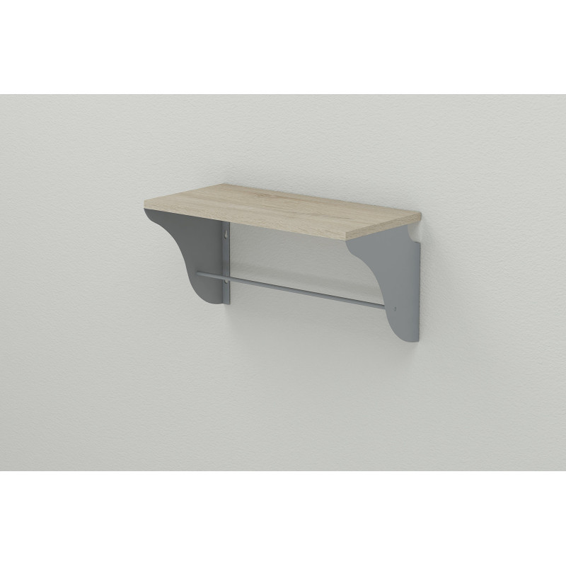 Настінна полиця Ferrum-decor Комфі 260x500x240 метал Сірий ДСП Сонома 16 мм (FRD-102733)