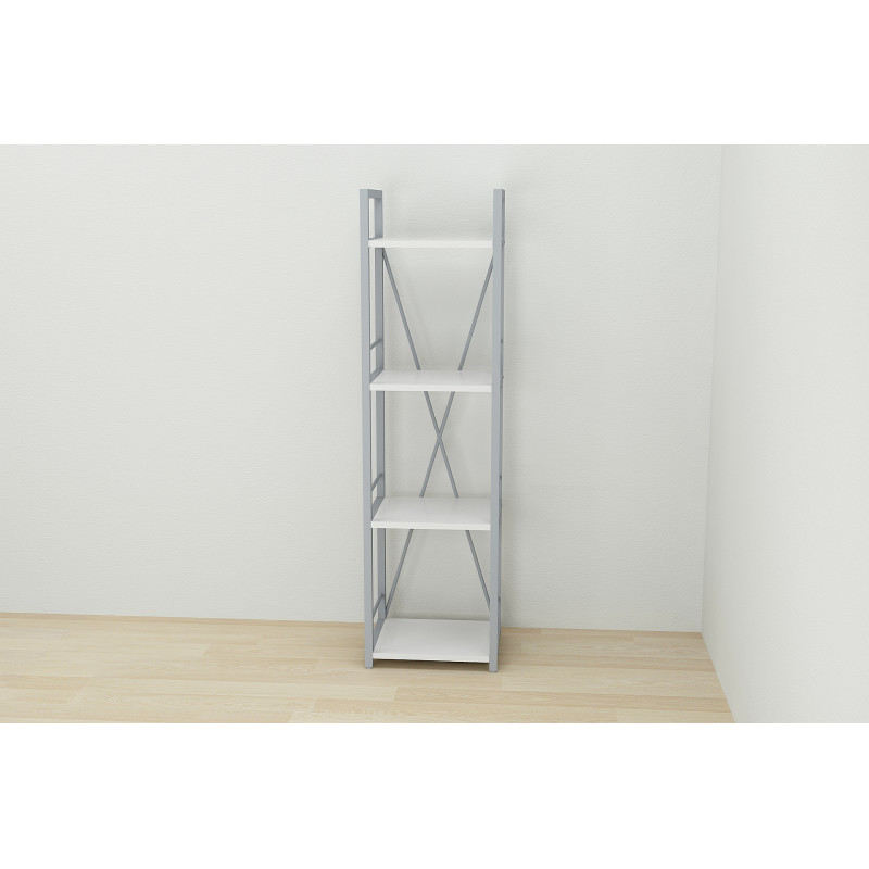Етажерка 4/34 Ferrum-decor Серії Конект 120x34x28 сірий ДСП Біле 16мм (FRD-104283)