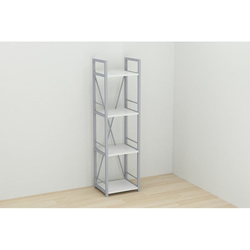 Етажерка 4/34 Ferrum-decor Серії Конект 120x34x28 сірий ДСП Біле 16мм (FRD-104283)