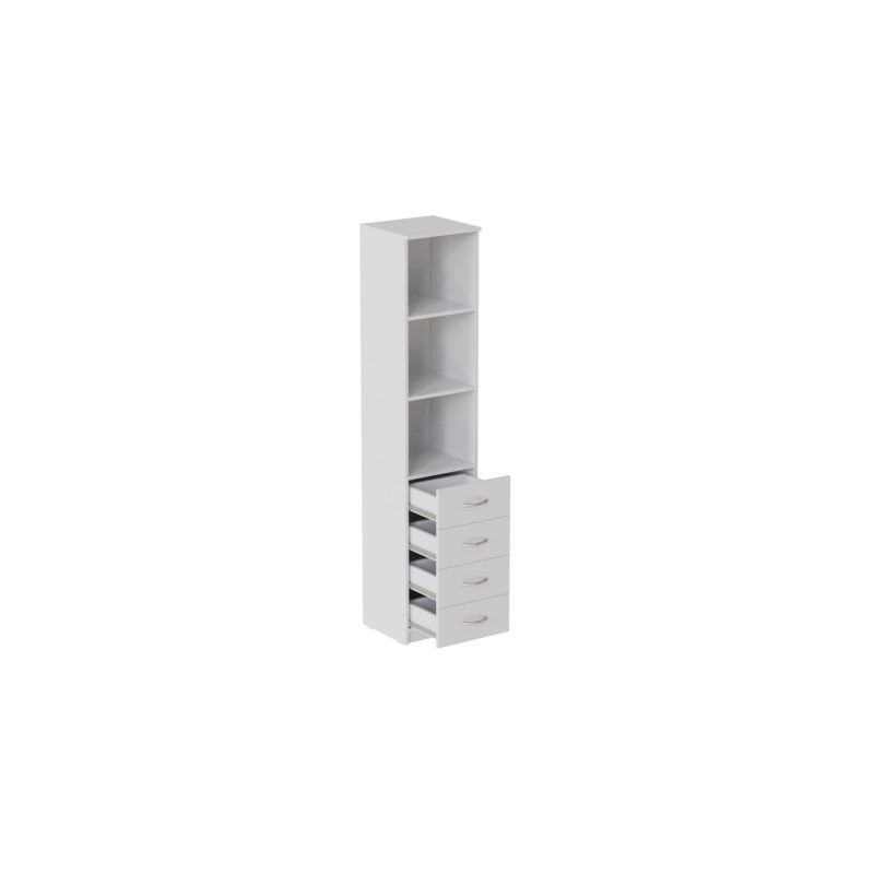 Пенал Анжело Ferrum-decor на 3 полиці із 4 шухлядами 1900x400x380 ДСП Біле 16 мм (FRD-104923)