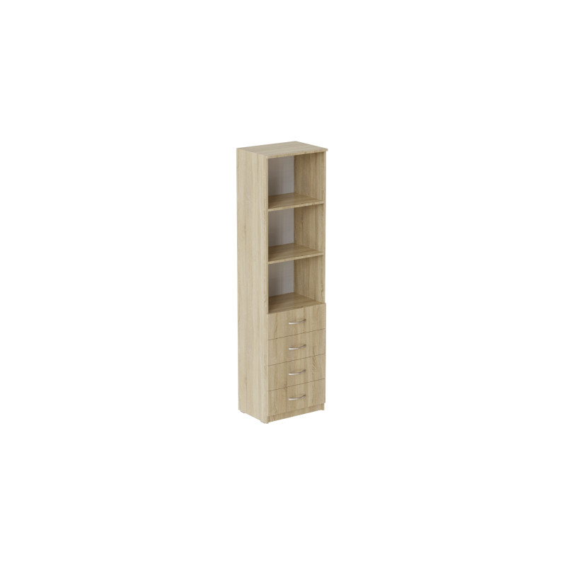 Пенал Анжело Ferrum-decor на 3 полиці із 4 шухлядами 1900x500x380 ДСП Дуб Сонома 16 мм (FRD-104963)