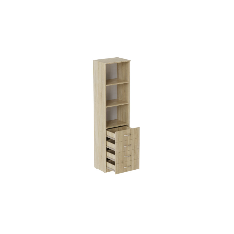 Пенал Анжело Ferrum-decor на 3 полиці із 4 шухлядами 1900x500x380 ДСП Дуб Сонома 16 мм (FRD-104963)