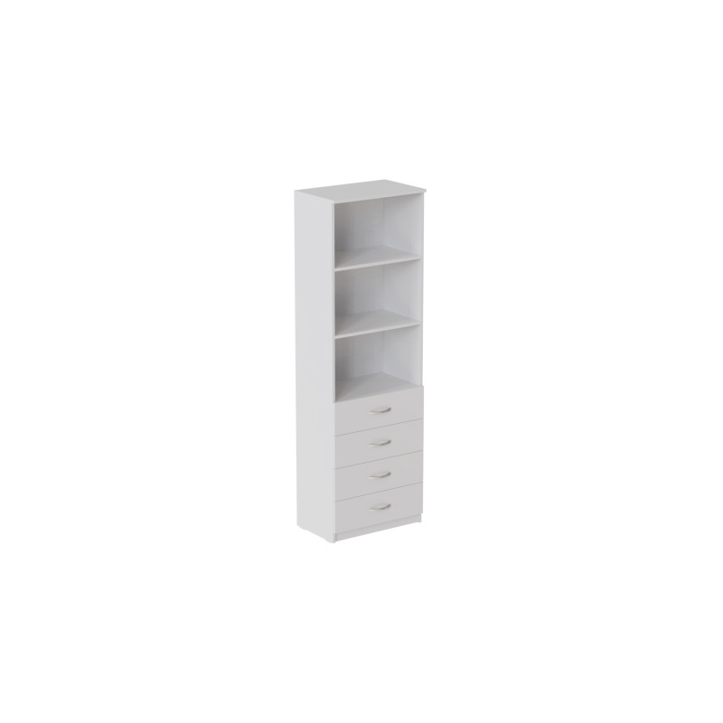 Шкаф Анжело Ferrum-decor на 3 полки с 4 ящика 1900x600x380 ДСП Белое 16 мм (FRD-104983)