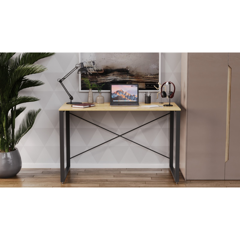 Письмовий стіл Ferrum-decor Серії Конект 75x120x600 чорний ДСП Дуб Артизан 16мм (FRD-104203)