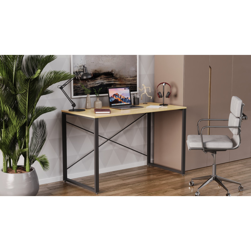 Письмовий стіл Ferrum-decor Серії Конект 75x120x600 чорний ДСП Дуб Артизан 16мм (FRD-104203)
