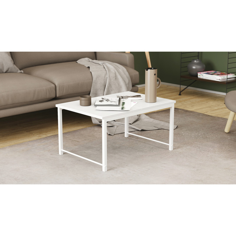 Стіл журнальний приставний Террі Комбо Ferrum-decor 345x662x440 Білий метал ДСП Біле 16 мм (FRD-105143)