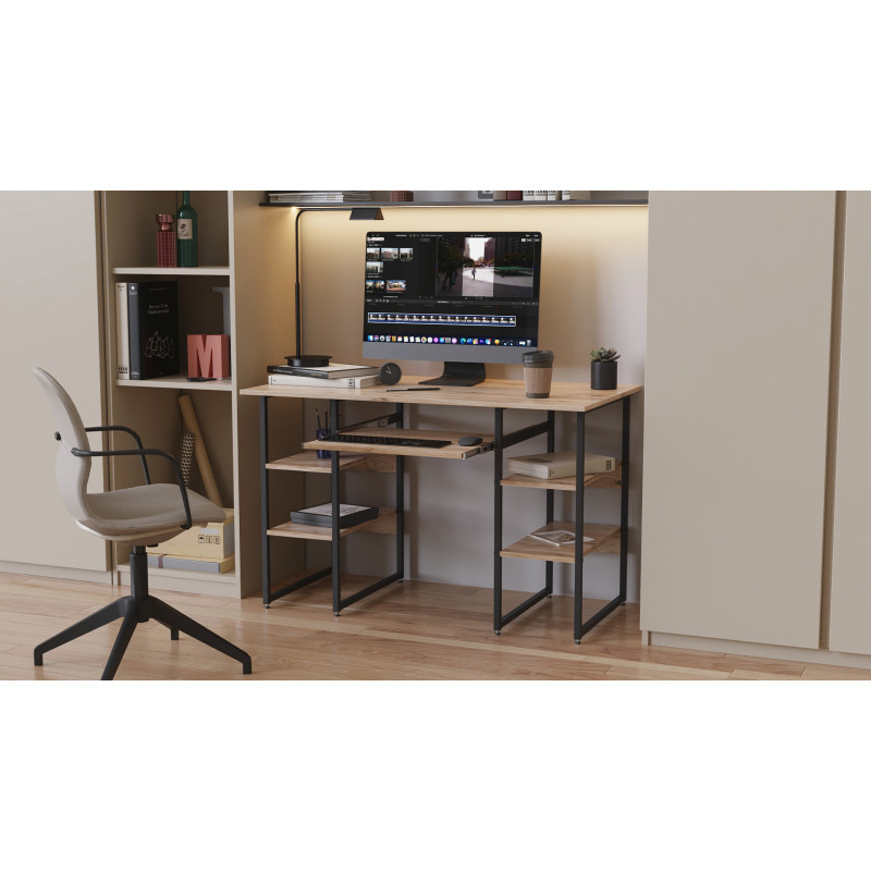 Компьютерный стол Ferrum-decor Тим 75x120x60 черный ДСП Дуб Сан-Марино 16мм (FRD-103953)