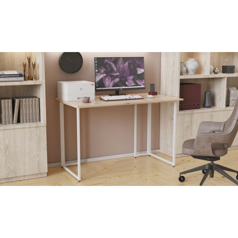 Комп'ютерний стіл Ferrum-decor Ханна 75x100x60 білий ДСП Дуб Сан-Марино 16мм (FRD-103993)
