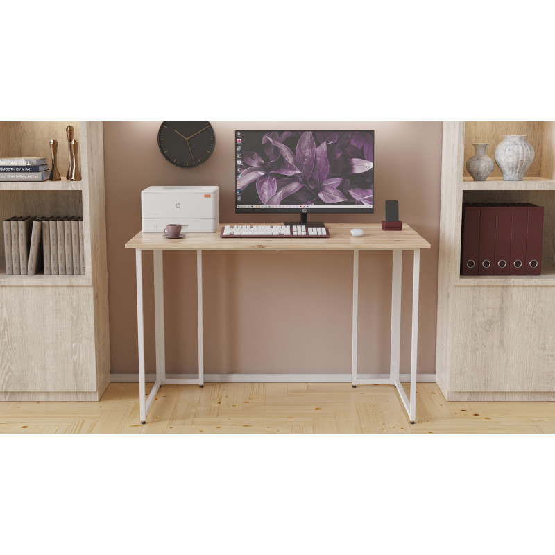 Комп'ютерний стіл Ferrum-decor Ханна 75x100x60 білий ДСП Дуб Сан-Марино 16мм (FRD-103993)