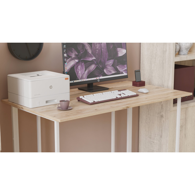 Комп'ютерний стіл Ferrum-decor Ханна 75x100x60 білий ДСП Дуб Сан-Марино 16мм (FRD-103993)