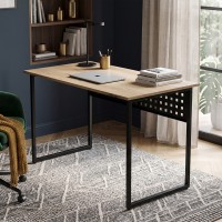 Стол письменный Майк Ferrum-decor 75x140x70 Черный металл ДСП Дуб Евок Прибрежный 16 мм (FRD-108255)