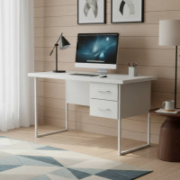 Письмовий стіл Ferrum-decor Дакота 76x140x60 білий ДСП Біле 32мм (FRD-102103)