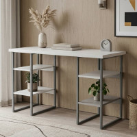 Письмовий стіл Ferrum-decor Карен 76x140x70 сірий ДСП Біле 32мм (FRD-102453)