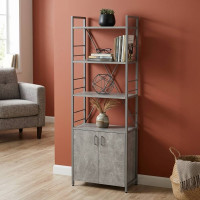 Етажерка 4/60 Ferrum-decor Серії Конект із тумбою 179x60x28 Сірий ДСП Бетон (FRD-102483)