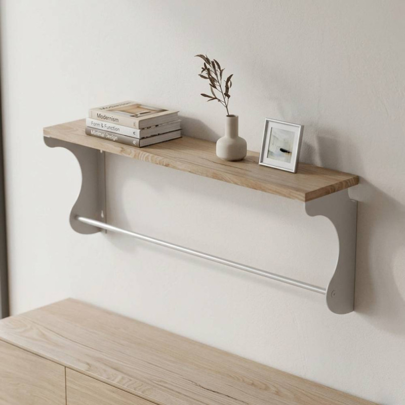 Полиця настінна Ferrum-decor Юзібі 270x700x150 метал Білий ДСП Дуб Сан-Марино 16 мм (FRD-102703)