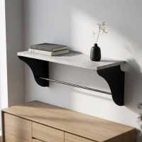 Настінна полиця Ferrum-decor Комфі 260x600x240 метал Чорний ДСП Бетон 16 мм (FRD-102743)