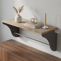 Настінна полиця Ferrum-decor Комфі 260x700x240 метал Сірий ДСП Дуб Сан-Марино 16 мм (FRD-102773)