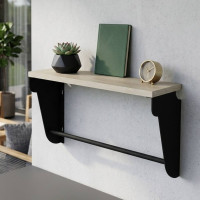Полка настенная Ferrum-decor Свит 300x600x150 металл Черный ДСП Сонома 16 мм (FRD-102803)