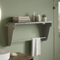 Полиця настінна Ferrum-decor Світ 300x600x150 метал Білий ДСП Бетон 16 мм (FRD-102813)