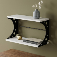 Настінна полиця Ferrum-decor Букін 330x600x240 метал Чорний ДСП Біле 16 мм (FRD-102863)