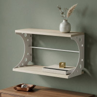 Настінна полиця Ferrum-decor Букін 330x600x240 метал Білий ДСП Сонома 16 мм (FRD-102873)