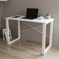 Письмовий стіл Ferrum-decor Драйв 750x1400x600 Білий метал ДСП Біле 16 мм (FRD-103143)