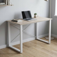 Письмовий стіл Ferrum-decor Драйв 750x1400x600 Білий метал ДСП Дуб Сан-Марино 32 мм (FRD-103353)