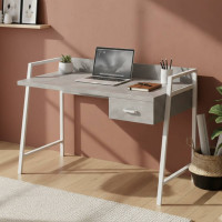 Письменный стол Ferrum-decor Комфорт 750x1200x600 Белый металл ДСП Бетон 32 мм (FRD-103463)