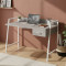 Письмовий стіл Ferrum-decor Комфорт 750x1200x600 Білий метал ДСП Бетон 32 мм (FRD-103463)