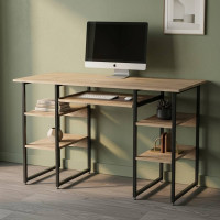 Компьютерный стол Ferrum-decor Тим 75x140x60 черный ДСП Дуб Сан-Марино 16мм (FRD-103963)