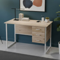 Комп'ютерний стіл Ferrum-decor Гаррі 75x120x60 білий ДСП Дуб Сан-Марино 16мм (FRD-104053)