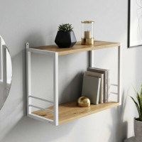 Книжная полка универсальная Ferrum-decor Стим 1 38x63x26 белый ДСП Дуб Артизан 16мм (FRD-104093)