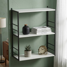 Книжкова полиця універсальна Ferrum-decor Стим 2 74x63x26 чорний ДСП Біле 16мм (FRD-104103)