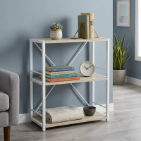 Етажерка 3/60 Ferrum-decor Серії Конект 75x60x28 білий ДСП Дуб Сонома 16мм (FRD-104263)