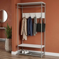 Вешалка напольная модульная Ferrum-decor Трелис 15 180x90x38 серый ДСП Белое 16мм (FRD-104373)