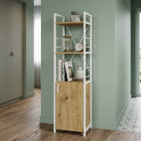 Етажерка 3/34 Ferrum-decor Серії Конект із тумбою 144x34x28 Білий ДСП Артизан (FRD-104433)