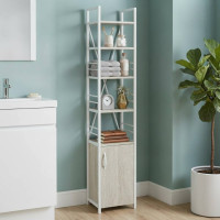 Етажерка 4/34 Ferrum-decor Серії Конект із тумбою 179x34x28 Білий ДСП Сонома (FRD-104473)