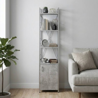 Этажерка 4/34 Ferrum-decor Серии Конект с тумбой 179x34x28 Серый ДСП Бетон (FRD-104483)