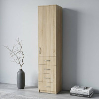 Пенал Анжело Ferrum-decor на 3 полки с дверью и 4 ящиками 1900x400x380 ДСП Дуб Сонома 16 мм (FRD-104933)
