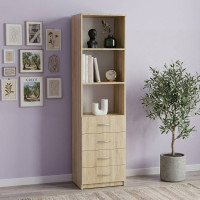 Пенал Анжело Ferrum-decor на 3 полки с 4 шухлядами 1900x500x380 ДСП Дуб Сонома 16 мм (FRD-104963)