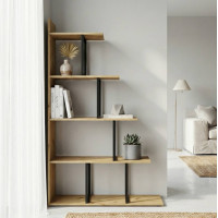 Этажерка Ferrum-decor Стелла 1600x1020x300 Черный металл ДСП Дуб Артизан (FRD-105491)